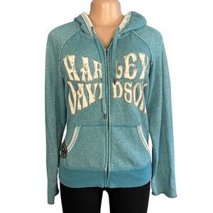 Harley-Davidson Women's Teal Zip-Up Hoodie
